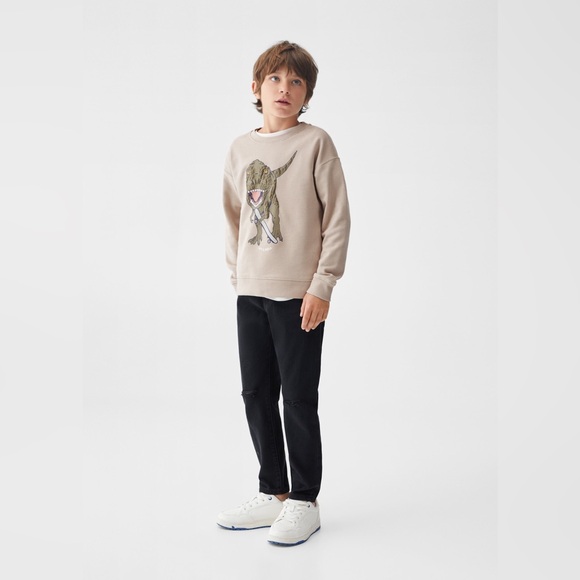 NWT Mango T-REX Cartoon Cotton Sweatshirt size 5-6 🦖 - Picture 14 of 15